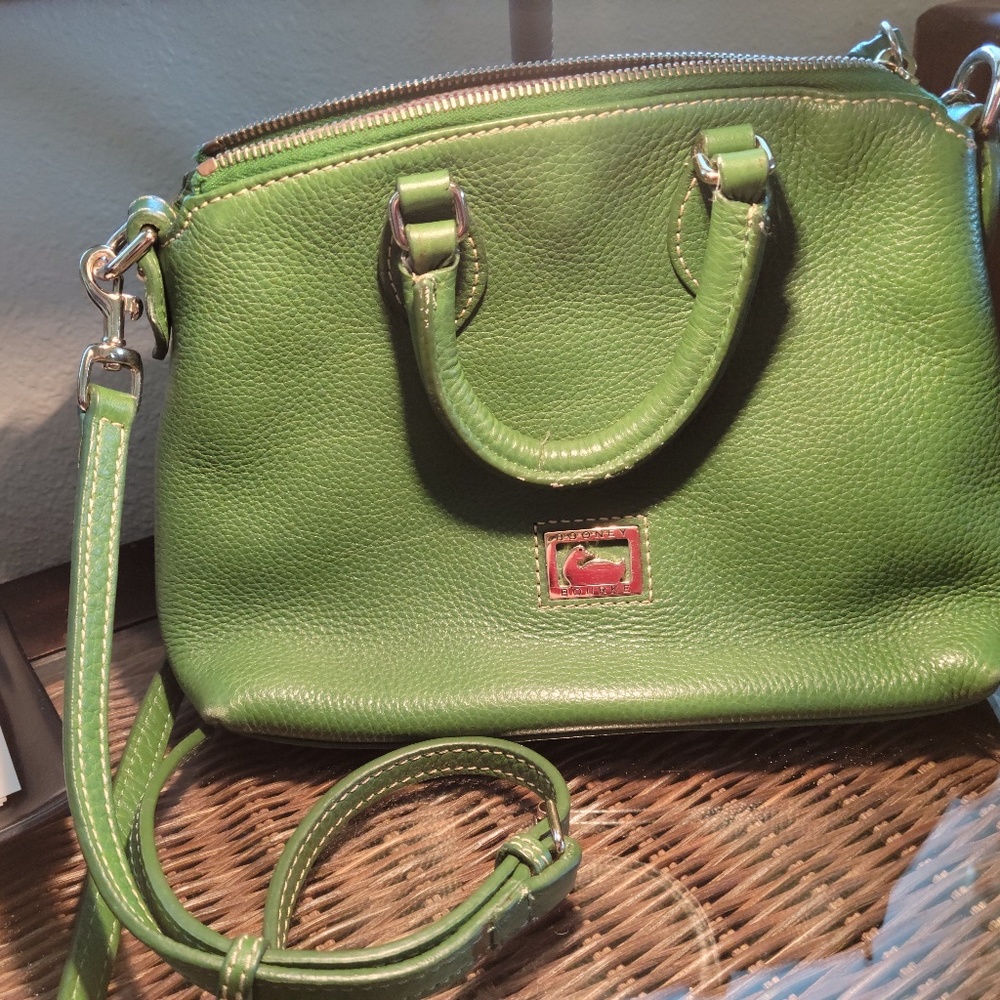 Dooney Dillen Crossbody Satchel, leather, green, small
